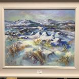 Alexandra Jacobs, Dartmoor in Snow, oil on canvas, signed lower right, gallery label verso (44cm x