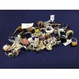 A collection of dress rings, set single or multiple gem stones, the majority marked 925 (approx 38)