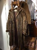 A vintage lady's musquash coat, Arnold Seftor, Marchmont, Edinburgh, together with a vintage wool