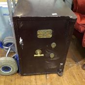 A A. Webley & Co. Ltd, fire safe in burgundy, with brass maker's plate, brass handle and two