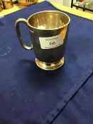 A silver Christening mug, engraved Michael (h.9cm) (4oz)