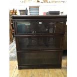 An Edwardian mahogany Globe Wernicke three section, sectional bookcase fitted glazed up and over