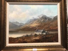 Alfred Allan, Irish/Scottish, Highland Croft, oil on canvas, signed lower right, Eduardo