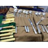 A silver plated 39 piece old English style pattern flatware service of table knives, side knives,