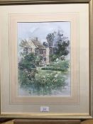 Alan Morgan, Country Garden, watercolour, signed lower left, West End Gallery label verso (35cm x