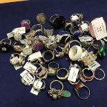 A collection of lot gem stone set dress rings, vintage style rings, Eastern style rings etc., mainly