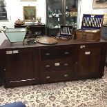 A 19thc oak cabinet from the Science Laboratory of George Heriot's School, Edinburgh, the