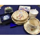 A mixed lot of china including three pieces of Old Tupton ware including two rectangular hinged