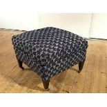 A Whytock & Reid footstool, the detachable cushion in a Caravane (Paris) fabric with original