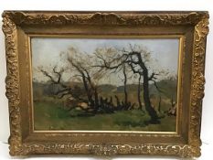 •Leendert van der Vlist (Dutch, 1894-1962), Trees in a Windswept Landscape, signed lower right,