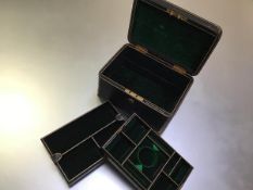 A 19th century gilt-tooled leather jewellery box, stamped for retailer Charles Jenner & Company,