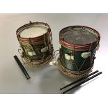 Two hand painted miniature regimental side drums, c. 1930: The Argyll & Sutherland Highlanders and