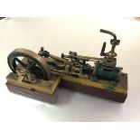 A fine quality hand-built model of a horizontal mill engine, the single cylinder, uni-directional,