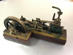 A fine quality hand-built model of a horizontal mill engine, the single cylinder, uni-directional,