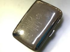 Military interest: a George V silver cigarette case, Deakin & Francis, Birmingham 1917, shaped for
