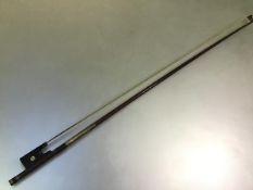 A French silver-mounted violin bow, Collin-Mezin, Paris, c. 1900, stamped, with hair. Length 74cm,