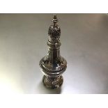 A handsome late Victorian silver sugar caster, Walker & Hall, Sheffield 1899, of baluster form,