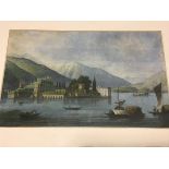 •Italian School, early 19th century, a view of Isola Bella, Lake Maggiore, watercolour on paper,