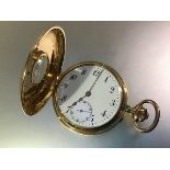 A Swiss 18ct gold half hunter pocket watch, c. 1910, by Lattes of Geneva and Cairo, 15 jewel,