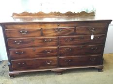 A George III mahogany dresser base incorporating a mule chest, last quarter of the 18th century, the