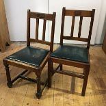 Railwayana: two railway station oak chairs, possibly tea room or waiting room chairs, one c. 1930