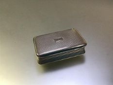 A George III silver snuff box, John Linnit & William Atkinson, London 1813, rectangular, with engine