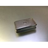 A George III silver snuff box, John Linnit & William Atkinson, London 1813, rectangular, with engine