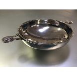 A large silver quaich in the Arts & Crafts taste, Albert Edward Jones, Birmingham 1933, the broad