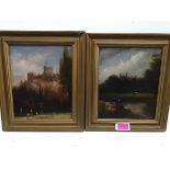 English School, 19th Century, Windsor Castle and Eton College Chapel, a pair of oils, on panel,