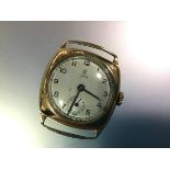 A vintage gentleman's 9ct gold Tudor (Rolex) wristwatch, the circular silvered dial with Arabic