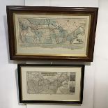 Railwayana: Two decorative re-prints of 19th century American railway maps: New & Correct Map of the
