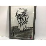 Peter Quinn R.W.S. (Scottish, Contemporary), Portrait, Male Head, signed lower left, dated 1986,