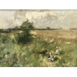 Robert Gemmell Hutchison R.B.A., R.O.I., R.S.A., R.S.W. (Scottish, 1860-1936), Harvest Days, oil