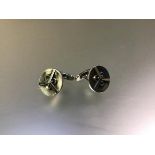 A pair of Georg Jensen sterling silver cufflinks, import marks for 1979, designed by Oscar