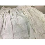Three cotton lawn Christening robes, c. 1900, two with sleeves and broderie anglaise decoration (3).