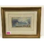 British School, 19th Century, Kinloch Castle, Loch Awe, watercolour, framed. 11cm by 20.5cm