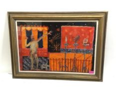 Nicola Murray (Scottish, Contemporary), Rituals, acrylic, framed. 41.5cm by 62cm