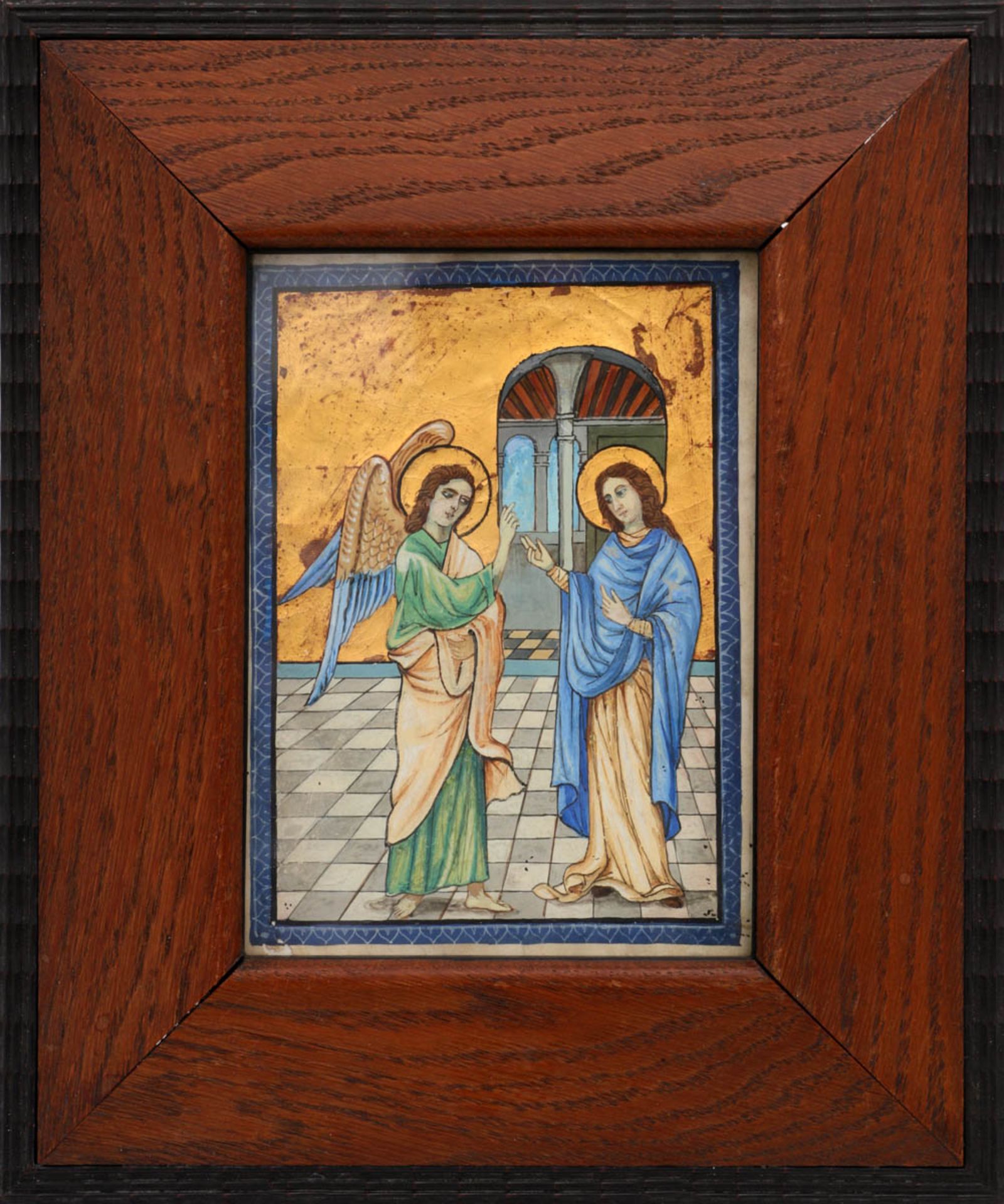 ANNUNCIATION Illumination on vellum. Attributable to France, possibly last quarter of the 15th