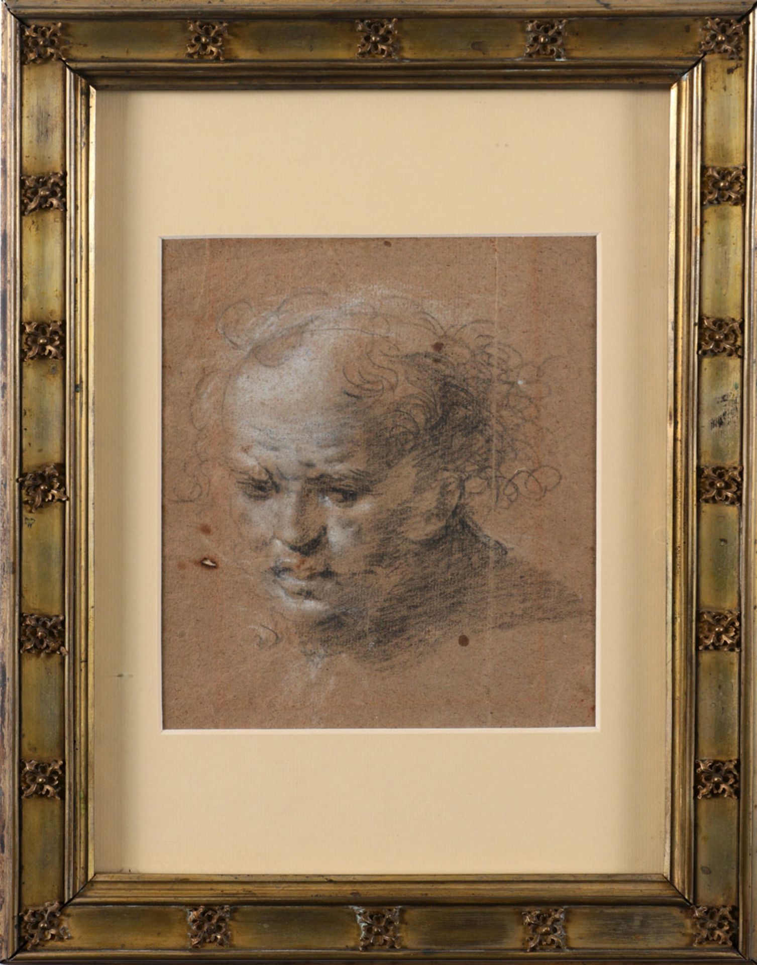 (attributable to) GIOVANNI BATTISTA TIEPOLO (1696-1770), MALE HEAD Charcoal and chalk on paper.