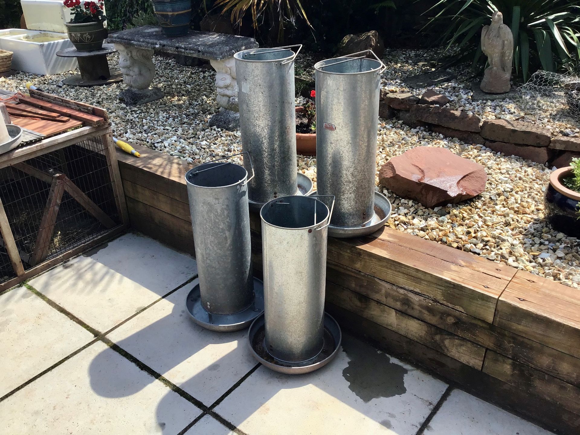 4 LARGE ELTEX POULTRY FEEDERS