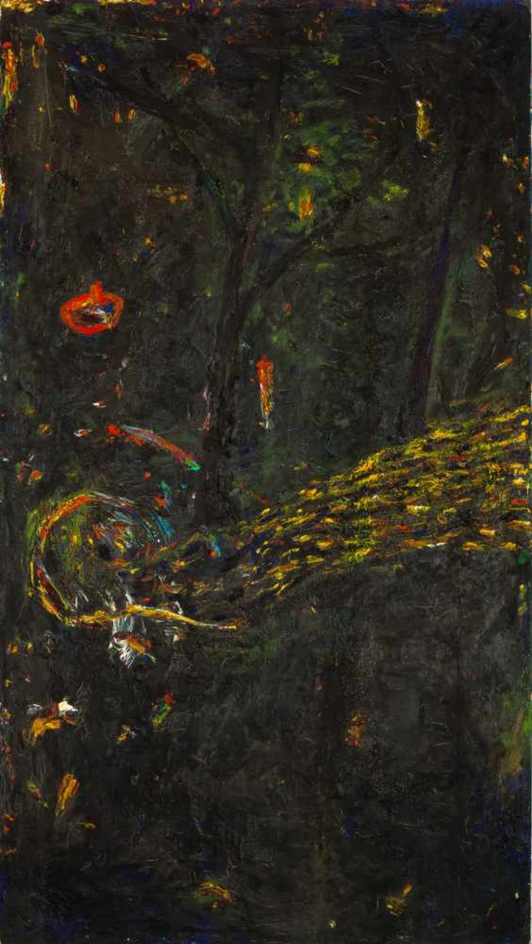 Gunter Damisch (hs art)Steyr 1958 - 2016 WienIm Dunkeln unter BäumenÖl auf Leinwand / oil on