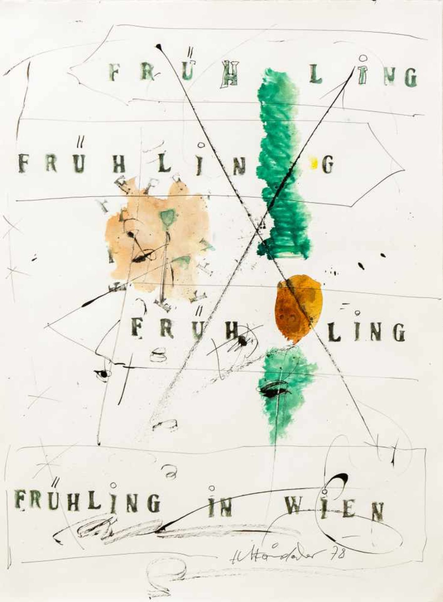 Hans StaudacherSt. Urban 1923 *Frühling in WienMischtechnik auf Papier / mixed media on paper64,5