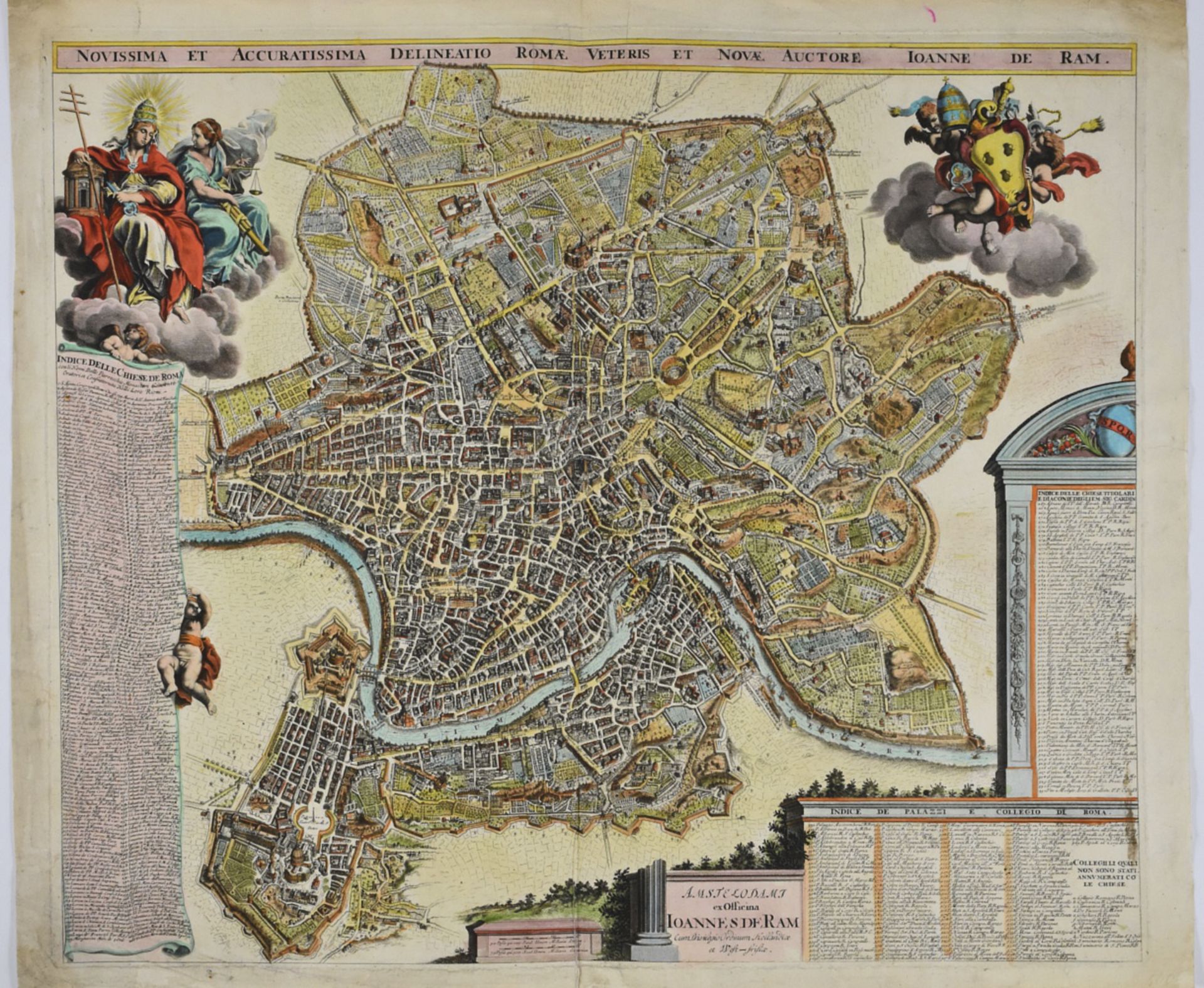 Joannes de Ram Map of Rome 1696