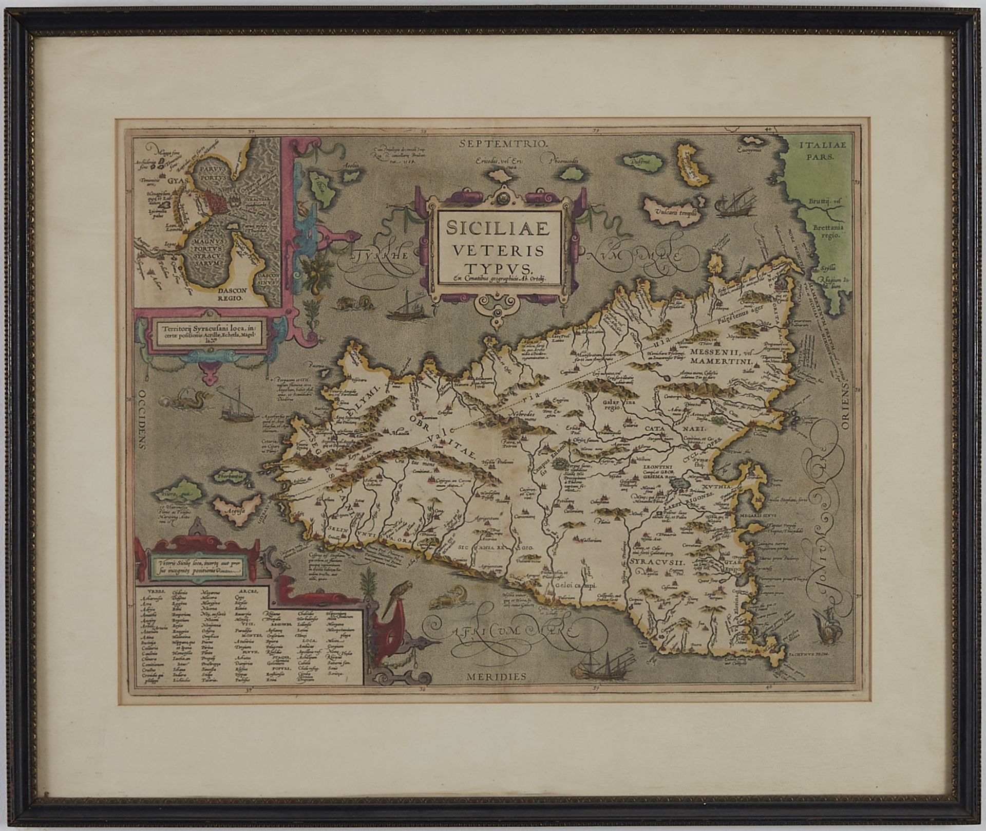 Ortelius Map of Sicily "Siciliae Veteris Typus" 1584