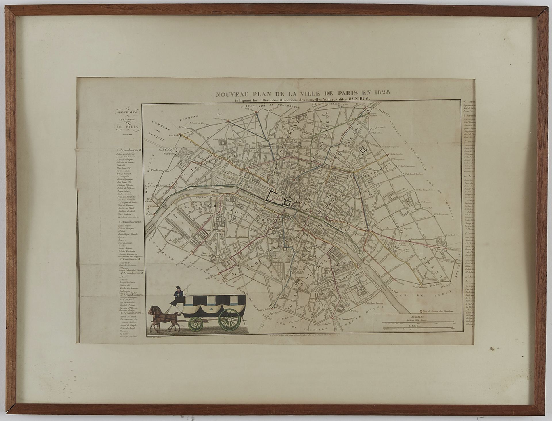 Le Roi Transit Map of Paris 1828