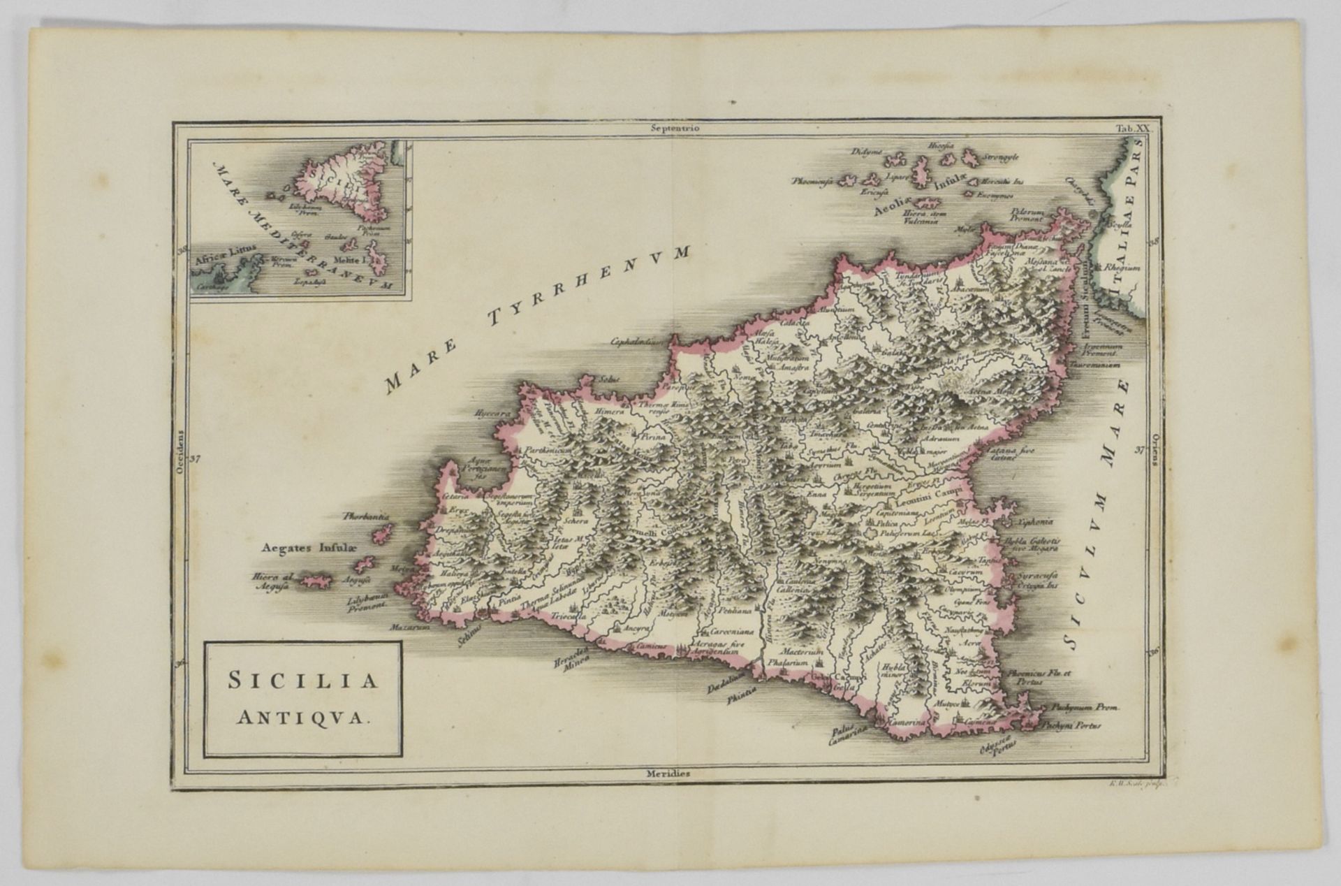 Grp: 5 Maps of Sicily Italy 18th/19th c. Jaillot Delisle - Bild 3 aus 4