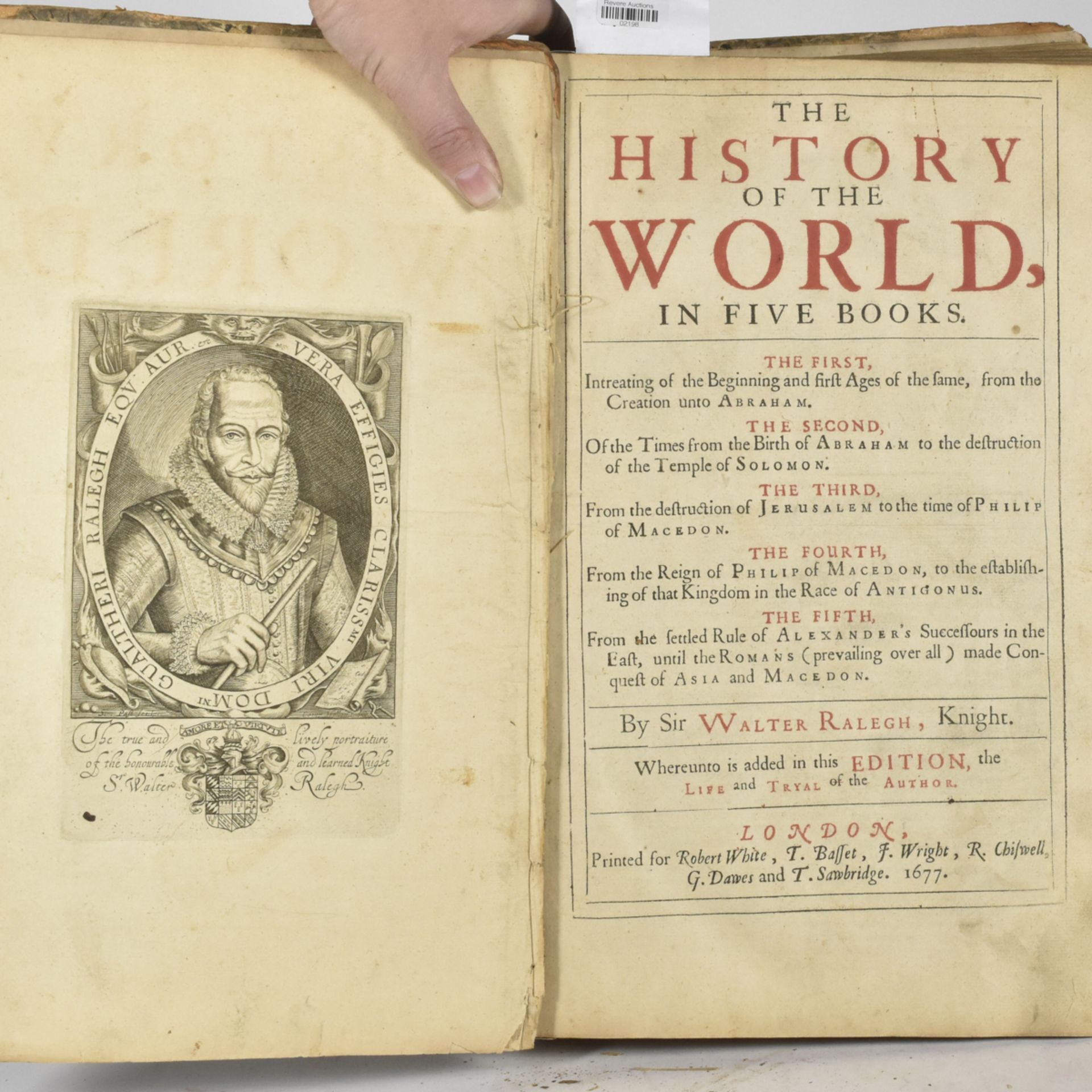 Sir Walter Raleigh "The History of the World in 5 Books" London 1677 - Bild 2 aus 2