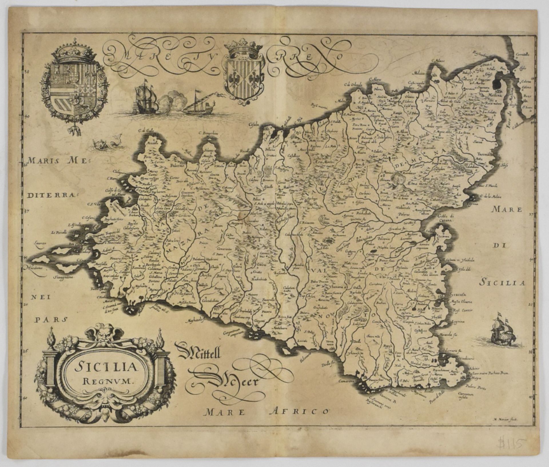 Grp: 7 Maps of Sicily Italy 18th/19th c. Blair Cluver - Bild 6 aus 6