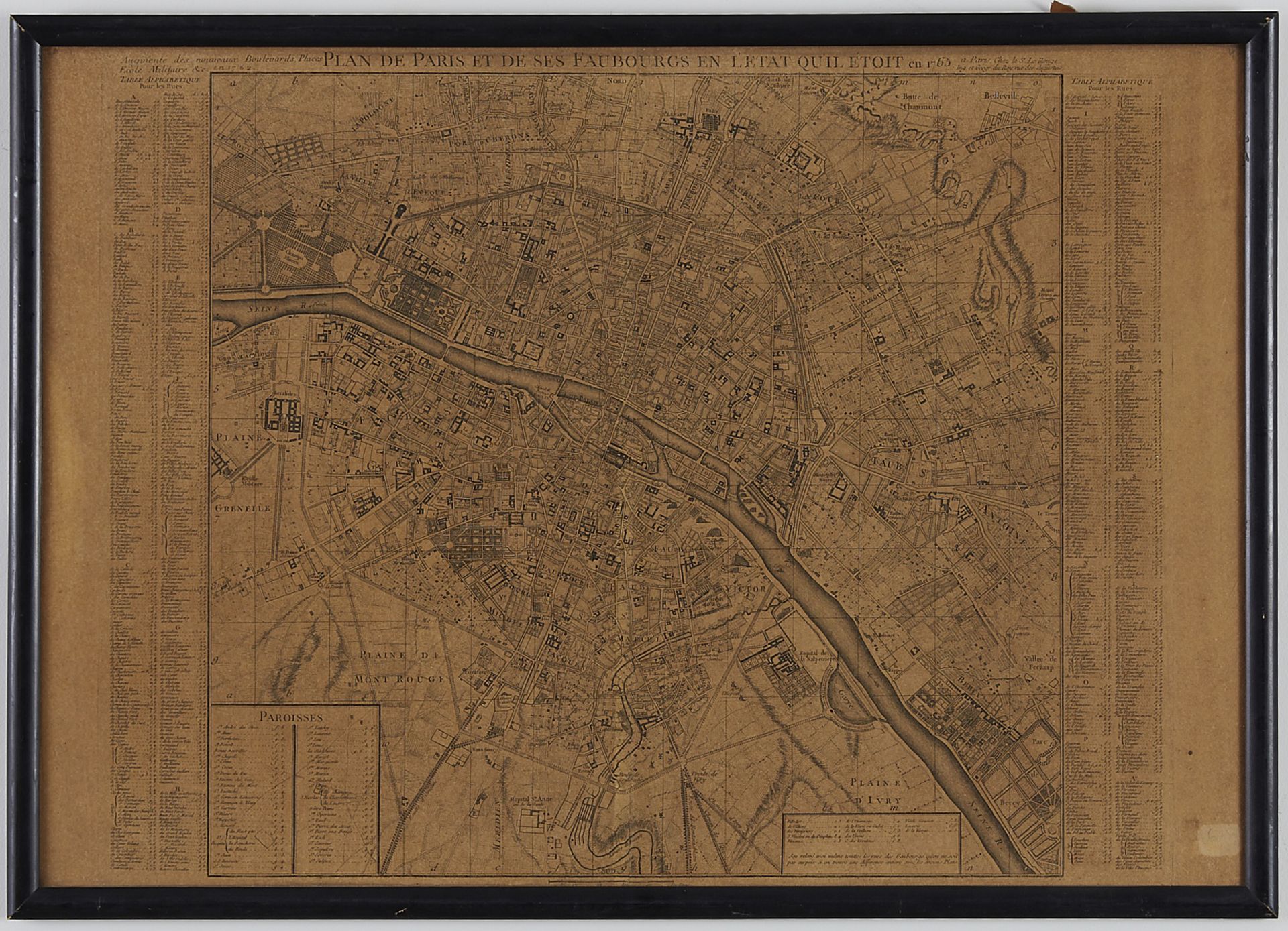 Georges Louis Rouge Plan of Paris Map 1765