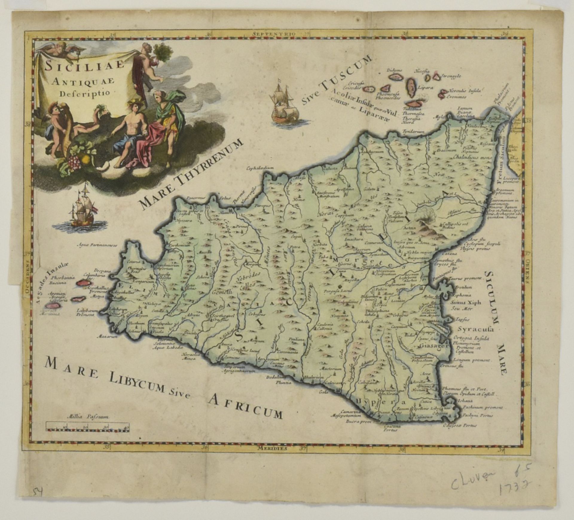 Grp: 7 Maps of Sicily Italy 18th/19th c. Blair Cluver